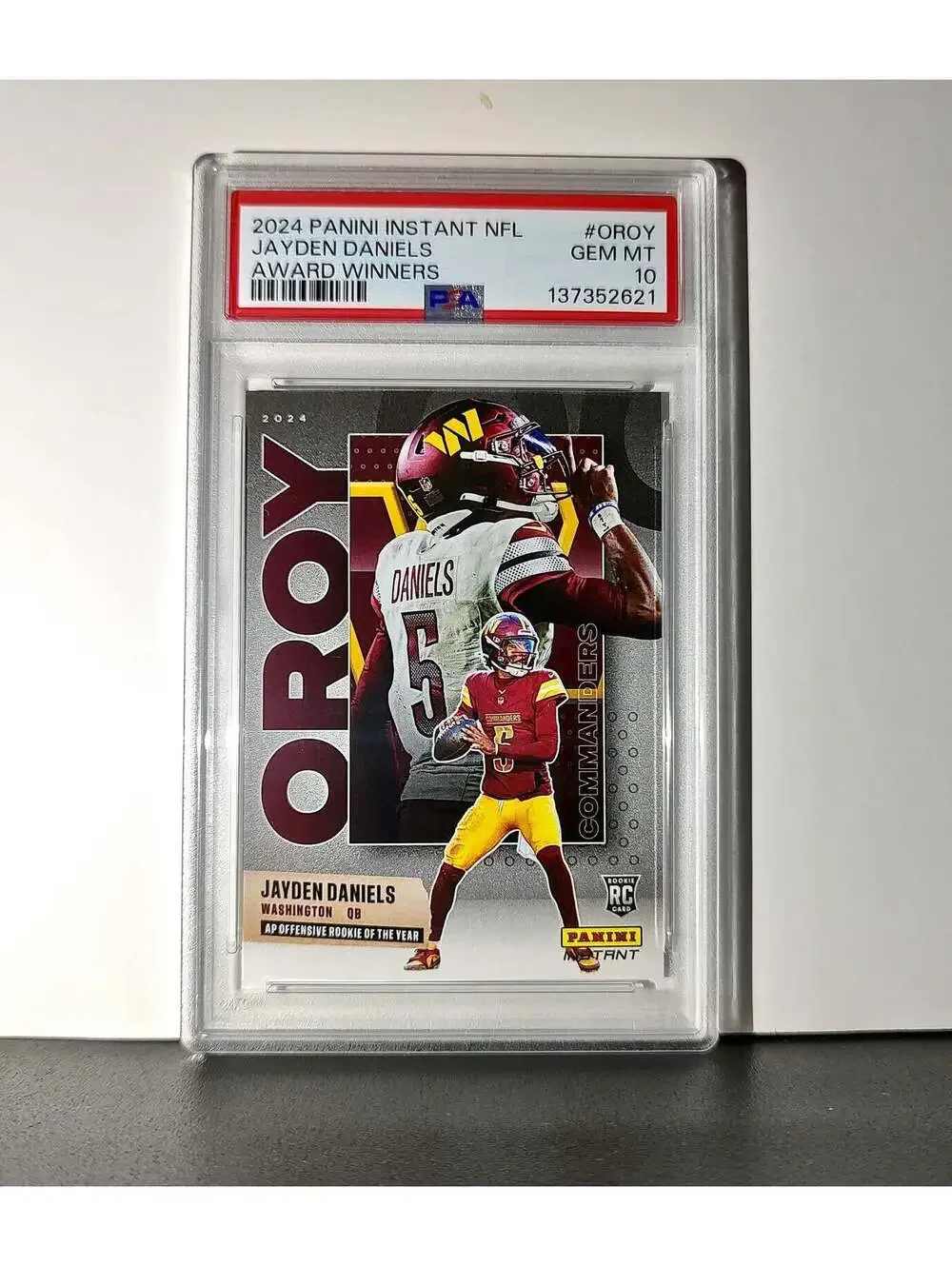 Jayden Daniels 2024 Panini NFL AP Offensive Rookie of the Year Commanders PSA 10